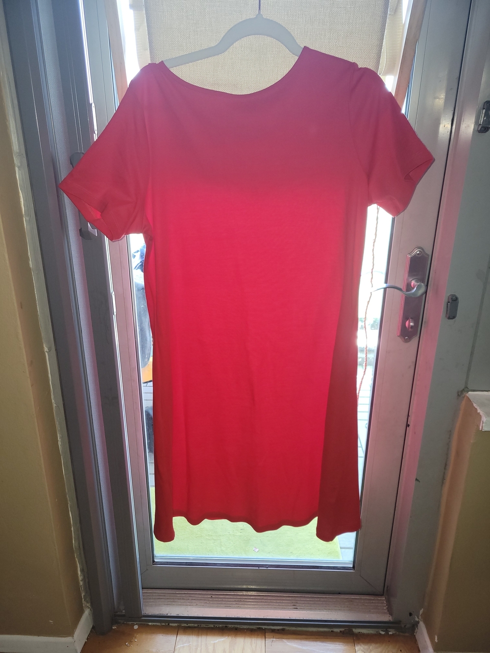 Lemon Way Vibrant Coral Short Sleeve Red Dress - Picture 4 of 4